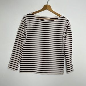 Everlane The Modern Breton Tee burgundy & white, size small